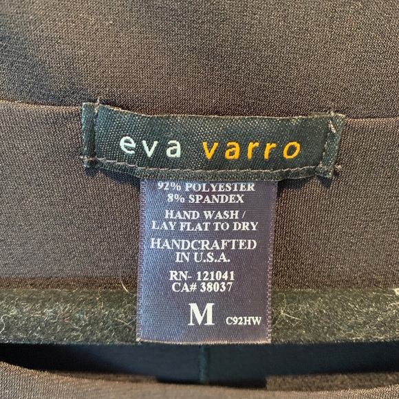 Black knee length dress with colourful design. - Picture 6 of 6